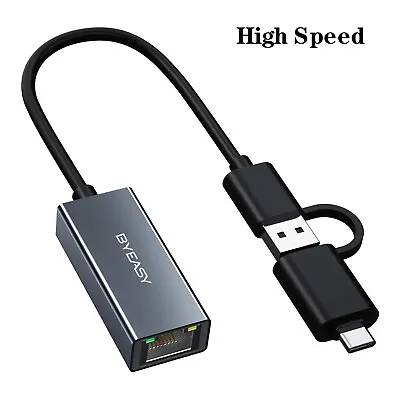 $20.05 • Buy USB C To Ethernet RJ45 Adapter, Gigabit LAN Network 10/100/1000 Mbps For IMac,PC