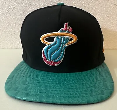 Miami Heat Mitchell Ness Hardwood Classics Snapback South Beach Snakeskin Hat • $120