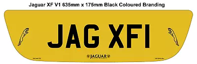 Rear Shaped Jaguar XF Number Plate  The Art Of Performance  Logo & Leaping Cats • £25.99