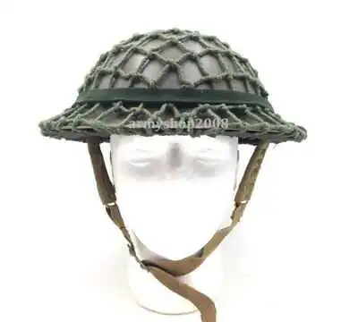 WWII UK Army World War II MK2 British Tommy Steel Helmet & Cover Net Strap Set • $106.69