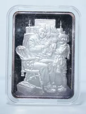 1929 Norman Rockwell Best Loved Post Cover DOCTOR & DOLL 1oz .999 Silver Art Bar • $49.99
