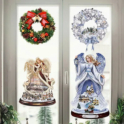 £4.37 • Buy Christmas Window Stickers Xmas Decal Reusable Self Cling Snowflakes Wall Decor