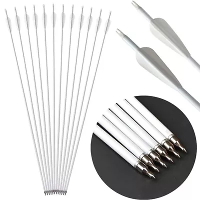 30  Archery Carbon Arrows SP500 Vanes Tips Compound Recurve Bow Target Hunting • $18.64