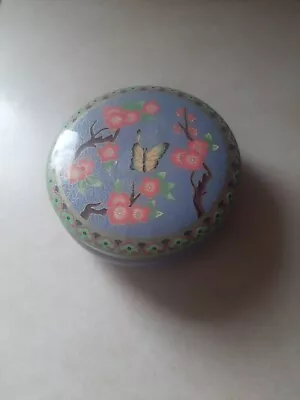 Vintage Daher Decorated Ware Tin Made In England Cherry Blossom & Butterfly  • $10