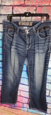$24.99 • Buy HYDRAULIC Lola Women's Blue Cotton Blend 5 Pocket Micro Boot Jeans Size 15/16