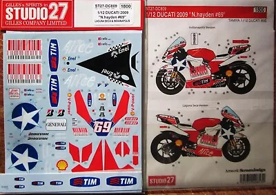 Decal: 1/12 Dc809 2009 Nicky Hayden Ducati Laguna/indy • $18