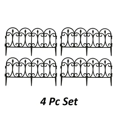 Flexible Garden Lawn Grass Edging Picket Border Panel Plastic Wall Fence 4 8 12 • £8.95