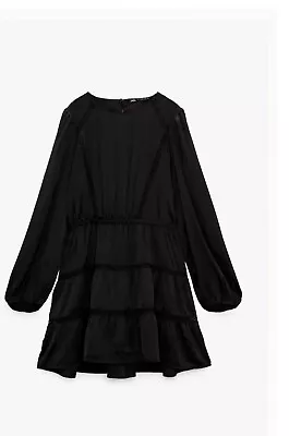 £24.99 • Buy Zara Satin Dress With Lace Trims Medium