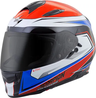 Scorpion EXO-T510 Tarmac Full Face Motorcycle Helmet Red White & Blue XS & SM • $38.99