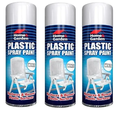 3 X 300ml Plastic Spray Paint Surface Garden Furniture Spray Paint DIY Car • £11.95