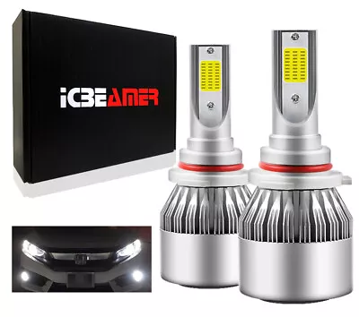 9005 HB3 LED COB Built In Harness Super White 6000K High Beam Light Bulbs J20 • $7.99