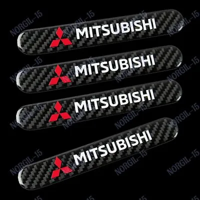 4pcs MITSUBISHI Carbon Car Trunk Side Fenders Door Badge Scratch Guard Sticker • $16.88