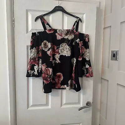 Ladies Bardot Top Size 16 Floral By Quiz • £4.95