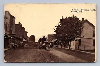 Main Street ROANN Indiana Antique Wabash County Postcard 1910s • $12.99