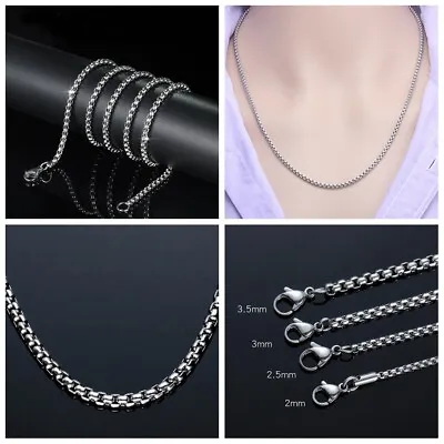 Hop Stainless Steel Necklace Chain Necklace 2mm/2.5mm/3mm/3.5mm/4mm Statement • £3.55