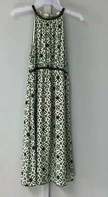 Max Studio Size Small Dress Nylon Stretchy Sleeveless  High Halter Neck Green • $14.99
