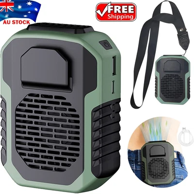$21.89 • Buy Portable Waist Fan USB Rechargeable Hanging Sports Cooling Waist Clip On Fan