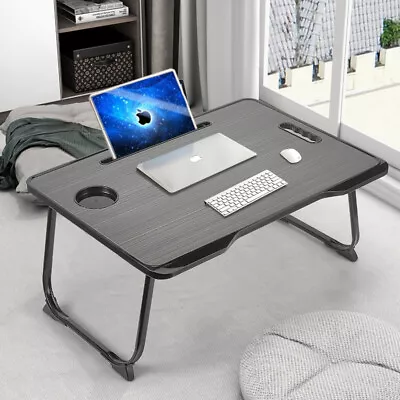 Folding Laptop Table Bed Tray Sofa Lap Portable Computer Desk Breakfast Stand • £14.94