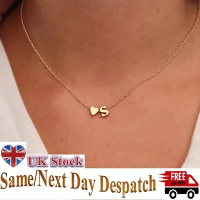 £3.49 • Buy SUMENG Fashion Tiny Heart Dainty Initial Necklace Gold Silver Color Letter Name