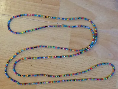 Rainbow Seed Bead Long 58  Necklace Bracelet Hippie Love Beach Festival Boho • £5.50