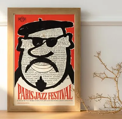 Miles Davis 1964 Paris Jazz Festival Live Concert Venue Tour Poster 36 X24  • £8.99