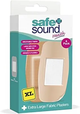 Safe & Sound Health Extra Large Fabric Plasters 6 Pack • £5.95