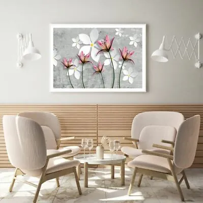 Colorful Flowers 3D Design Print Premium Poster High Quality Choose Sizes • $12.90