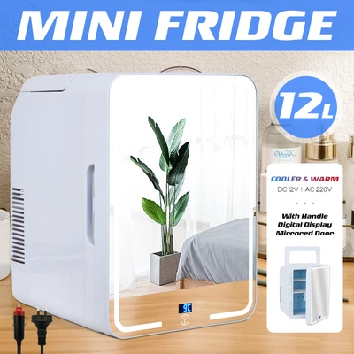$109.90 • Buy 12L Mini Beauty Fridge Portable LED Makeup W/Mirror Cosmetics Display Bedroom