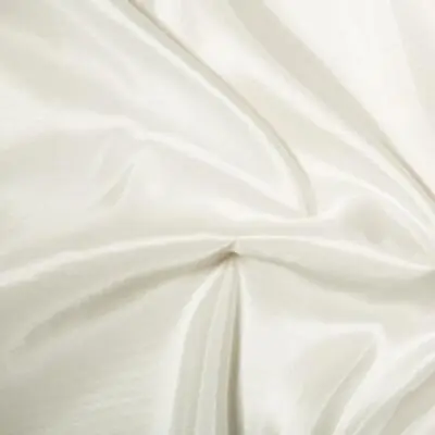 Taffeta Metallic Silk Satin Dress Fabric Material - IVORY • £39.99