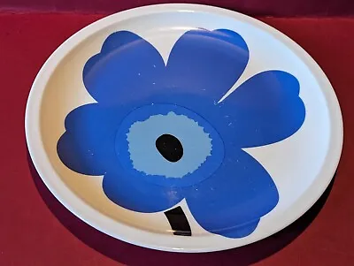 Marimekko Unikko Blue Poppy Design Porcelain Plate By Zak Designs  • £15