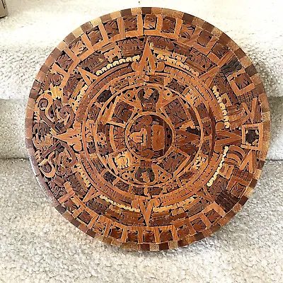 Vintage Handmade Aztec Mayan Wooden Wall Calendar • $78