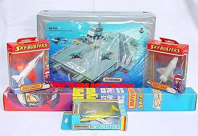 Matchbox SKYBUSTERS LEAR JET F-16 SPACE SHUTTLE + AIRCRAFT CARRIER Case MIB`76! • $159.99