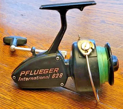 Vintage Pflueger International 629 Spinning Fishing Reel Black • $19.99