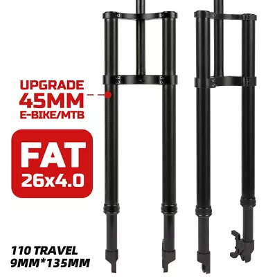 26*4.0 Electric Bike Fat Forks Downhill Mountain Bike Spring Oil Suspension Fork • $246.82