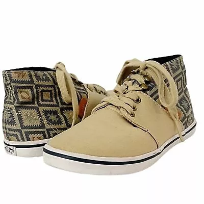Vans Camryn Slim Native Sneakers Sk8 Shoe Tan Navy Tribal Mid-Top Women’s Size 5 • $40