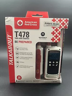 Motorola Solutions Talkabout T478 Red Cross 2-Way Radio 35 Mile Range White • $94.99