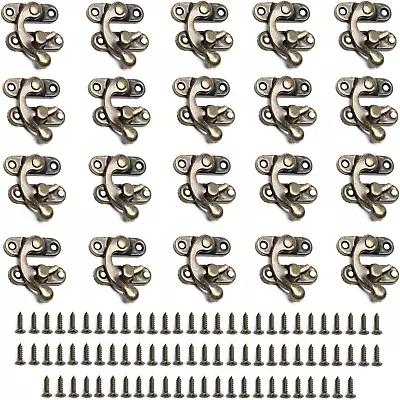 20Pcs Antique Left Latch Hook Hasp Vintage Lock Clasp Swing Arm Latch With Screw • $19.99