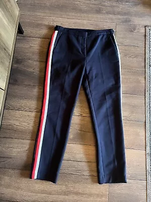 Zara Navy With Red And White Stripe Trousers Size Medium • £7.99