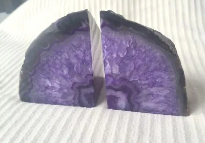£55 • Buy Large Purple Agate Crystal Bookends. 1.72 Kg