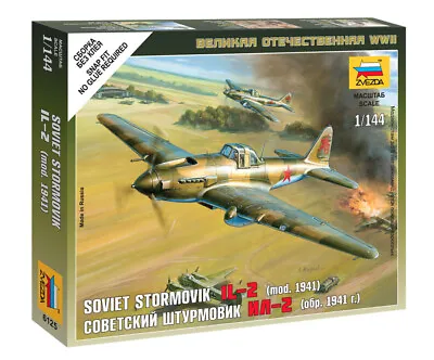 Zvezda Z6125 - 1:144 Soviet Stormovik IL-2 (mod 1941) Aircraft • £6.95