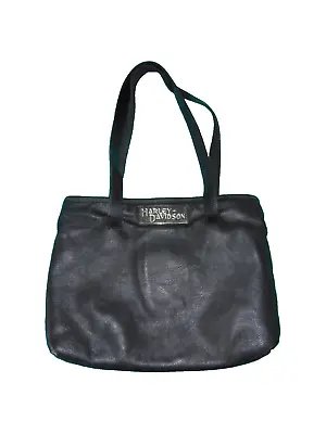 Harley Davidson Women's Leather Large Travel Tote Shoulder Bag W/metal Logo • $58.90