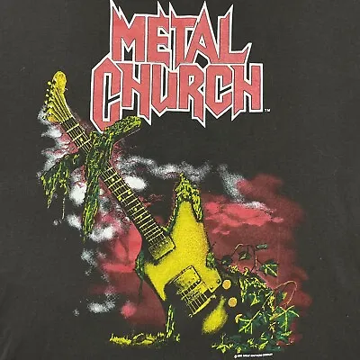 Vintage 80s Metal Church Shirt Thrash Metal Band Blessing Tour Size Large 1989 • $200