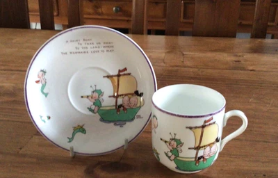 £75 • Buy Shelley Mabel Lucie Attwell A Fairy Boat Cup & Saucer Boo Boo And Mermaid