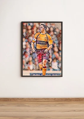 £9.99 • Buy Phil O'Donnell Motherwell FC Oil Painting Print