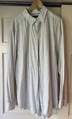 Perry Ellis Mens XXL White Polka Dot Long Sleeve Shirt Size 2XL 100% Cotton • $9.99