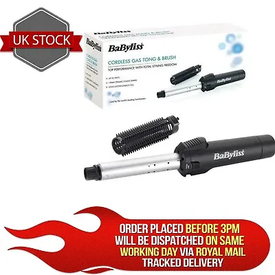 BaByliss 2583BU Pro Cordless Gas Hair Tong Brush 19mm Barrel Original /Brand New • £28.99