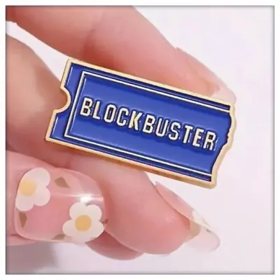 Retro 90's Blockbuster Video Pin Badge Metal Enamel Logo • £3.49