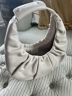 $185 • Buy Staud Cream Soft Pleated Moon Bag