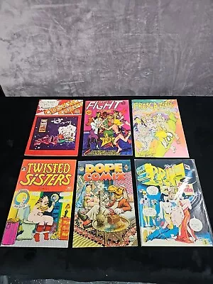 Lot Of 6 VTG Underground Comic Books Dope Comics Cosmic Capers Brain 70's Comics • $19.50