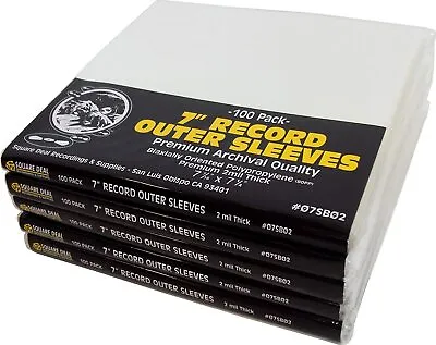 (500) 7  45rpm Record OUTER SLEEVES Covers High Clarity Slips ARCHIVAL 2mil BOPP • $39.99